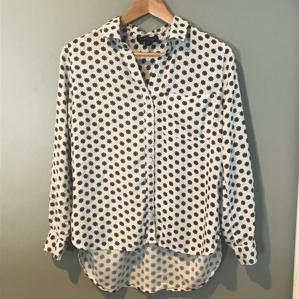 Velvet Heart | Black-and-White Flowers Shirt